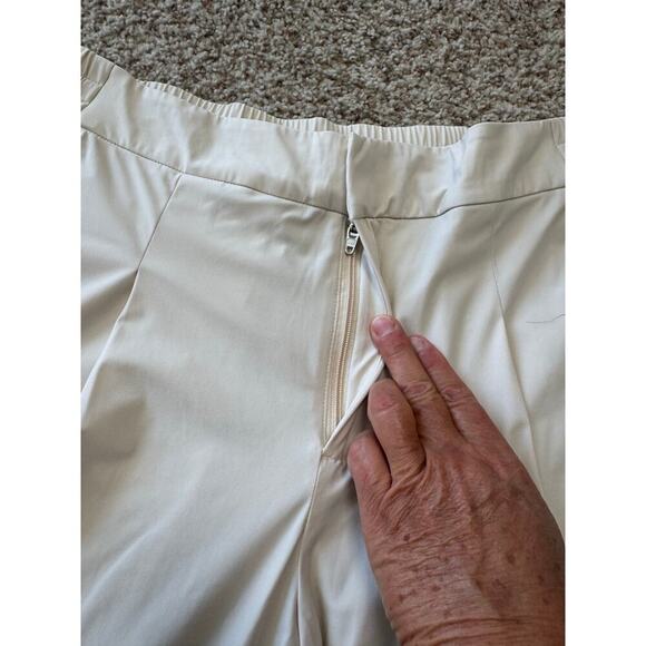 ATHLETA pants size 10; High Rise, Cream colored, wide leg, very light weight - Picture 8 of 11